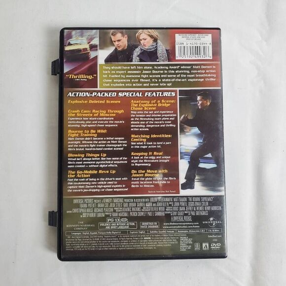 The Bourne Supremacy DVD Matt Damon Action Thriller Widescreen - Picture 3 of 3